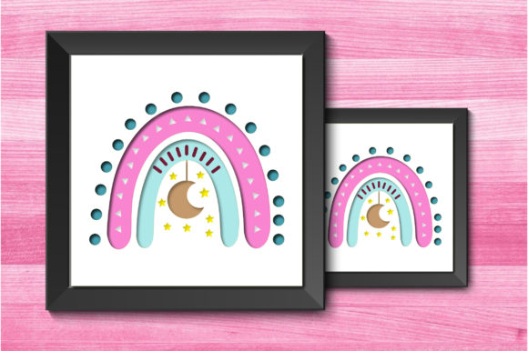 3D Boho Moon Rainbow Layered Shadow Box Review