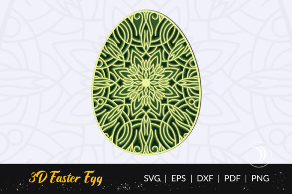 3D Easter Egg Mandala Cut File - Vol. 2: 3D SVG Shapes