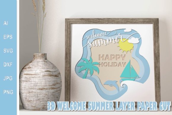 3D Welcome Summer Layer Paper Cut: 3D SVG & Shadow Boxes Review