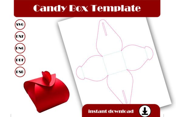 Candy Box Template: 3D SVG for Gift Boxes