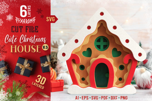 Cute Christmas House V5: A 3D SVG Review