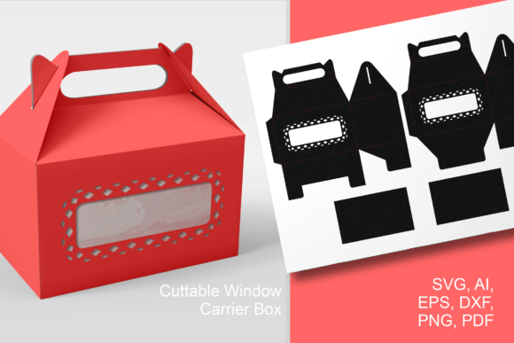 Diamonds Around Windows Carrier Gift Box 3D SVG Shapes