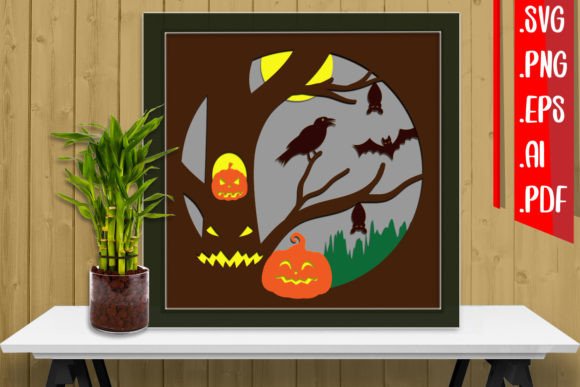 Halloween Layered Papercut 20: 3D SVG for Shadow Boxes