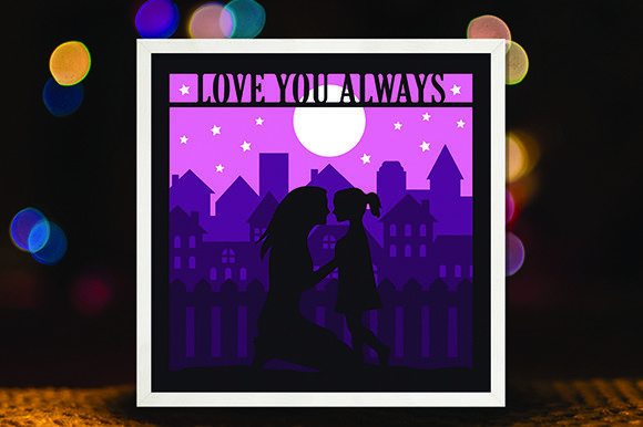 Mother and Daughter 3D SVG for Shadow Boxes