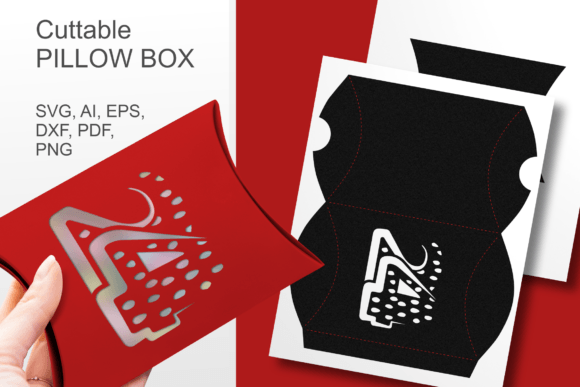 Number 24 Pillow Favor Box Template: 3D SVG Gift Boxes